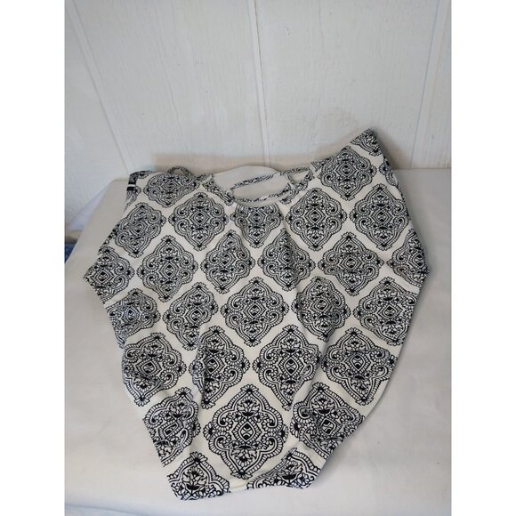 La Blanca Women's 10 One Piece Bathing Suit White Black Floral Boho Lattice - Picture 4 of 7